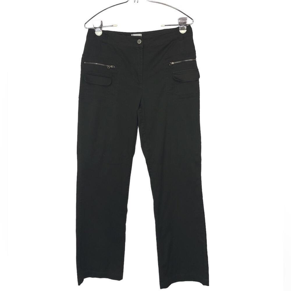 Chico’s Women’s Cargo Pant Bootcut Zippers Front Pocket Flap Lightweight Brown